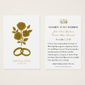 Rozen & Trouwbanden Catholic Prayer Keepsake Visitekaartje (Voorkant /achterkant)