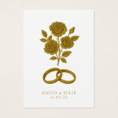 Rozen & Trouwbanden Catholic Prayer Keepsake Visitekaartje (Voorkant)