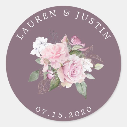 Rozen tuin elegante bloemrijke monogram Sticker (Voorkant)