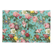 rozen tuin op blauwgroen achtergrond kussensloop (Achterkant)