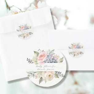 Rozen Tuin Zoete Vlinder Roze Baby Meisje Shower Vierkante Sticker