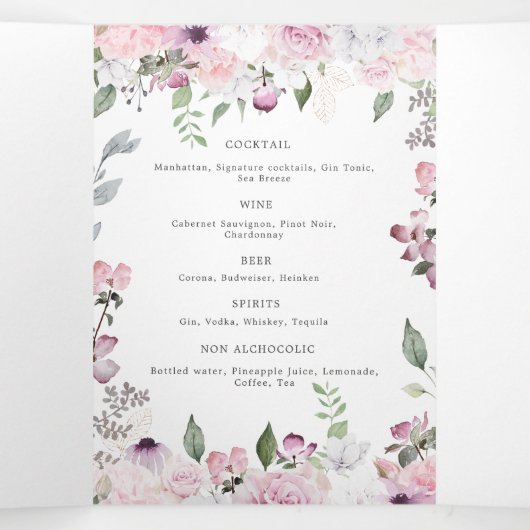 rozen tuinelegant tri-vouwbar drieluik uitnodiging (Binnenkant midden)