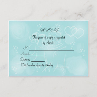 Rozen Turquoise RSVP-kaart RSVP Kaartje