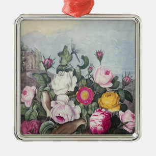 Rozen uit de "tempel van Flora" Metalen Ornament