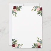 Rozen van Bourgogne Wine Bridal Luncheon Kaart (Achterkant)