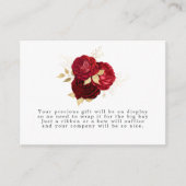  Rozen van Burgundy Red en Gold Informatiekaartje (Voorkant)