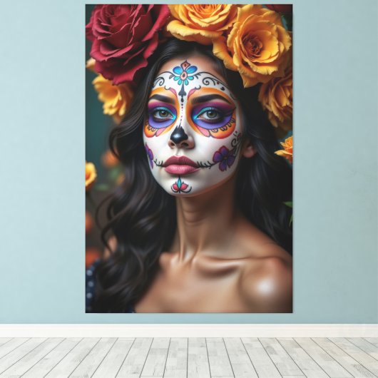 Rozen van de doden canvas afdruk (Insitu (Houten vloer))