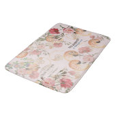 Rozen van de Franse ephemera Seashells Floral Bath Badmat (Gekanteld)