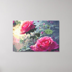 Rozen van de lente - Gewatteerde canvas Afdruk