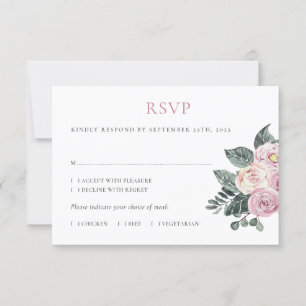 Rozen van de mosterdachtige Waterverf Roze bloesse RSVP Kaartje