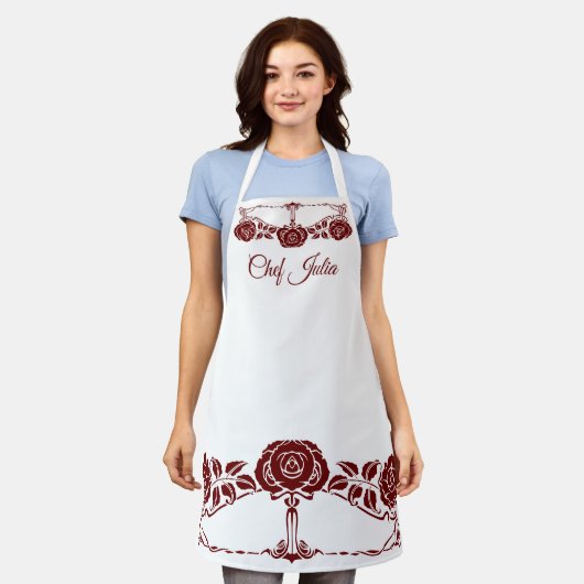  Rozen van de Rode Houden van de Kunst Schort (Gedragen)