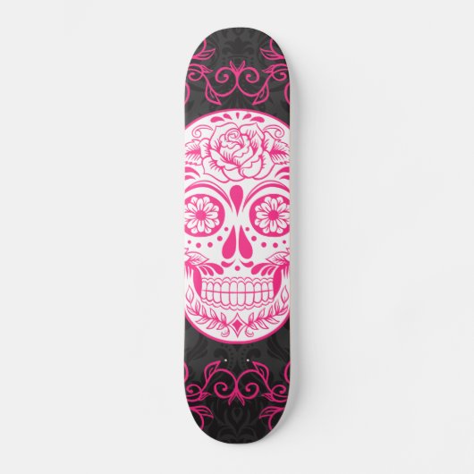Rozen van de roze zwarte suikerriet skateboard (Voorkant)