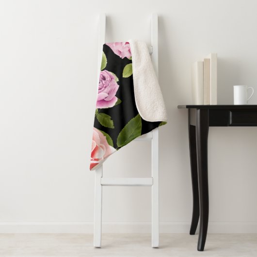 Rozen van de waterverf 20 sherpa deken (In situ)