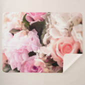 Rozen van de waterverf 25 sherpa deken (Voorkant (horizontaal))