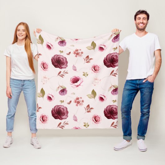 Rozen van de waterverf 30 fleece deken (In situ)