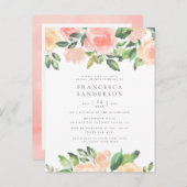 Rozen van doorgesneden doorloopstukken | Modern El Uitnodiging Briefkaart (Voorkant / Achterkant)