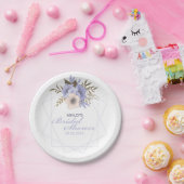 Rozen van het Violet Peach-pasta Geometrisch Vrijg Papieren Bordje (Feest)