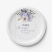 Rozen van het Violet Peach-pasta Geometrisch Vrijg Papieren Bordje (Voorkant)