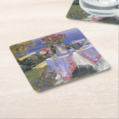 Rozen van het Zee Vierkante Kartonnen Onderzetter (Schuin)