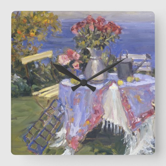 Rozen van het Zee Vierkante Klok (Voorkant)