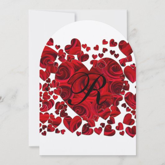 Rozen van het Zwarte en Rode Hart Weddenschap Kaart (Achterkant)