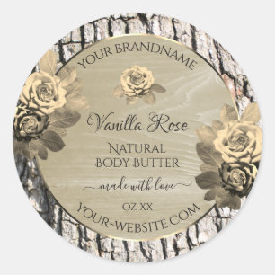Rozen van hout Etikettering van producten op basis Ronde Sticker