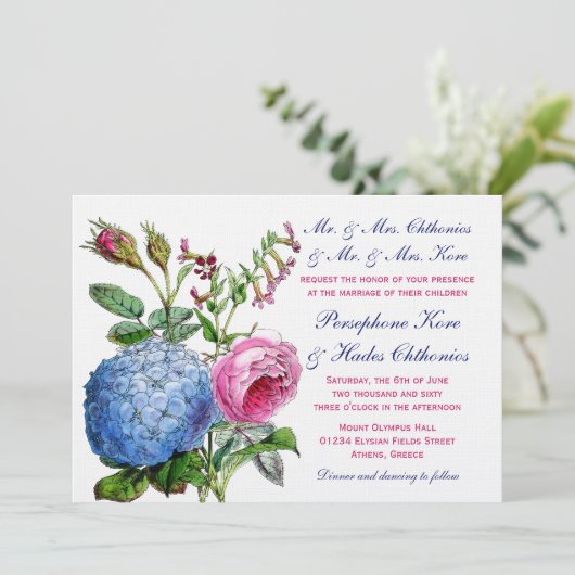 Rozen van Hydrangea Kaart (Staand voorkant)