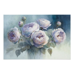 Rozen van kool in Vase-decoupage Paper Perfect Poster