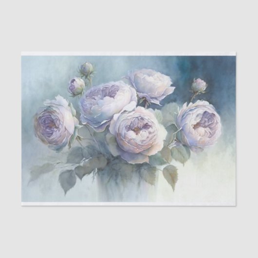 Rozen van kool in Vase-decoupage Paper Tissuepapier (Voorkant)