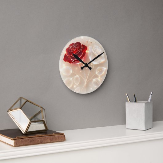 Rozen van licht en liefde ronde klok (Kantoor)