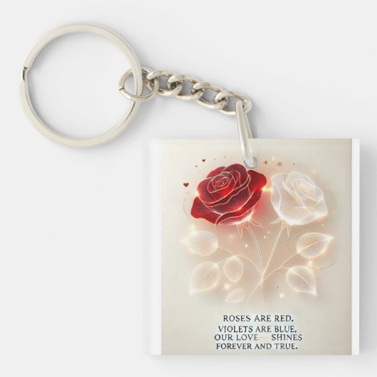 Rozen van licht en liefde sleutelhanger (Voorkant)