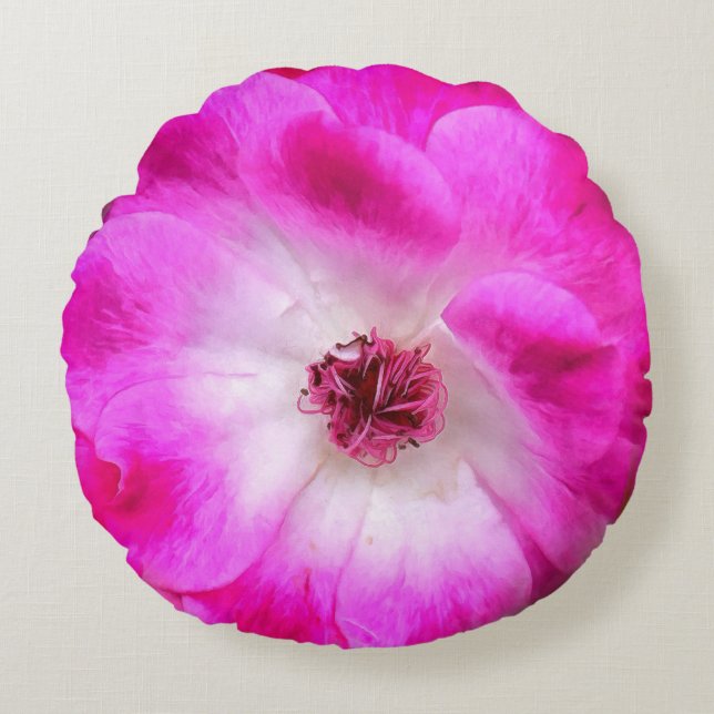 Rozen van Pink Iceberg Rond Kussen (Voorkant)