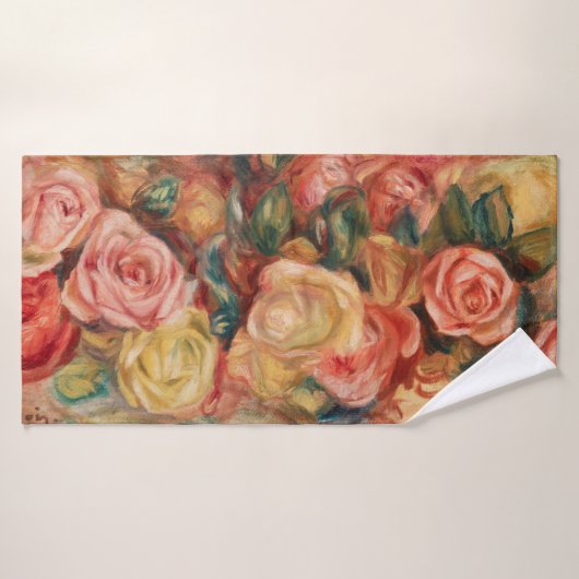 Rozen van Renoir Impressionist Painting Towel Badhanddoek (Badhanddoek)