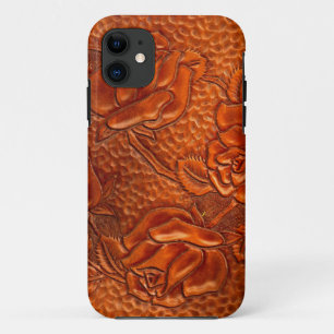Rozen van Western gelooid  leder iPhone 11 Hoesje