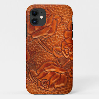 Rozen van Western gelooid  leder iPhone 11 Hoesje