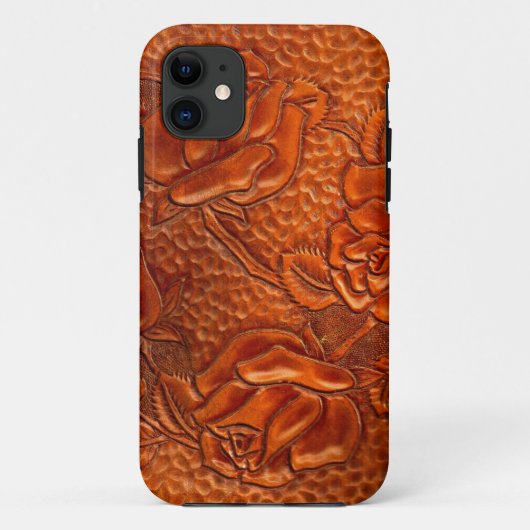 Rozen van Western gelooid leder Case-Mate iPhone Case (Achterkant)