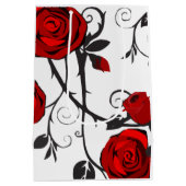 rozen van zwart en rood  medium cadeauzakje (Achterkant)