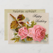  Rozen Verjaardag Briefkaart (Voorkant / Achterkant)