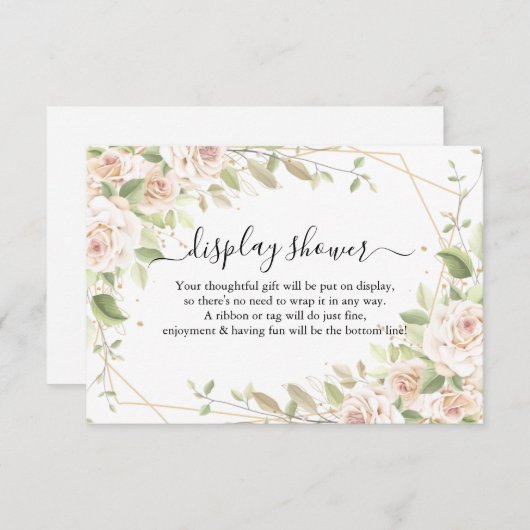 Rozen Vertoning Bridal Weduwenkast Enclosure Card Informatiekaartje (Voorkant / Achterkant)