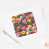 Rozen Vierkante Sticker (Envelop)