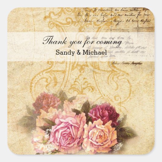  Rozen Vierkante Sticker (Voorkant)