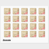  Rozen Vierkante Sticker (Vel)