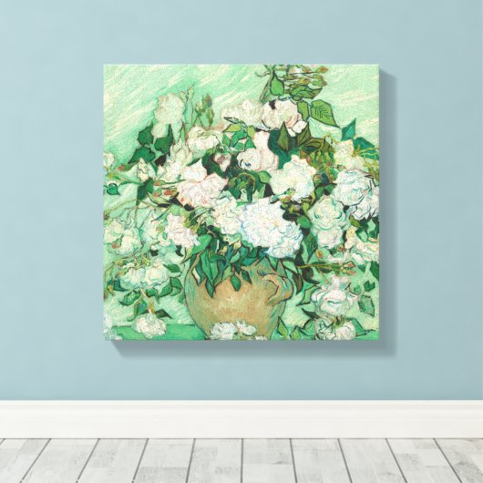 Rozen - Vincent van Gogh Canvas Afdruk (Insitu (Houten vloer))