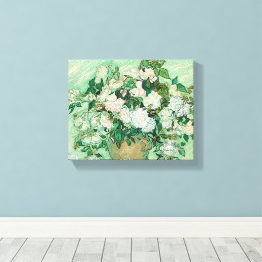Rozen - Vincent van Gogh Canvas Afdruk (Insitu (Houten vloer))