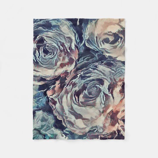  ROZEN , VINTAGE FLEECE DEKEN (Voorkant)