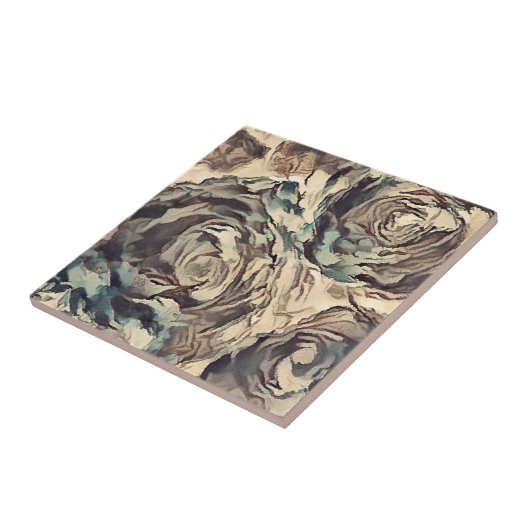  ROZEN , VINTAGE TEGELTJE (Zijkant)