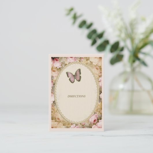  Rozen vlinder, Muzieknoten behuizing  Informatiekaartje (Staand voorkant)