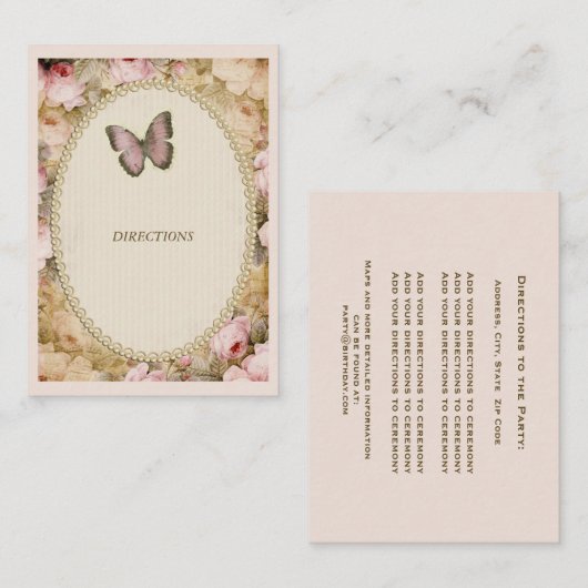  Rozen vlinder, Muzieknoten behuizing  Informatiekaartje (Voorkant / Achterkant)