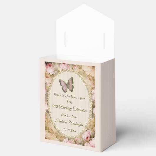 Rozen vlinder, Muzieknoten dank u Bedankdoosjes (Geopend)