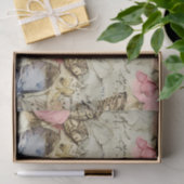 Rozen & vlinders Distressed Tissuepapier (Geschenk)